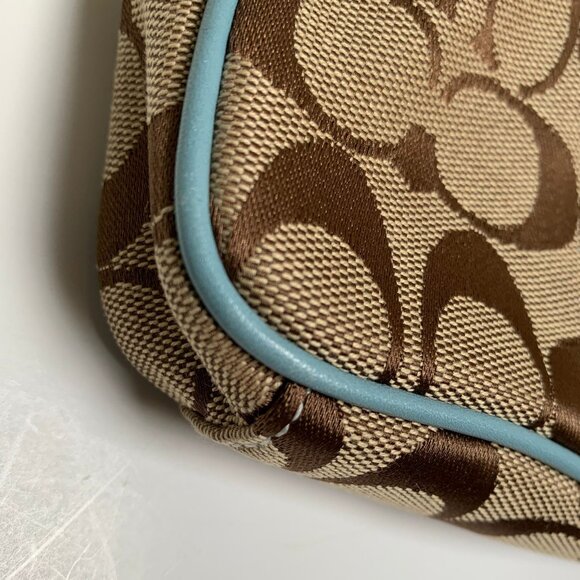 Rare Vintage Coach Blue Suede and Logo Fabric Belt bag - Picture 7 of 12